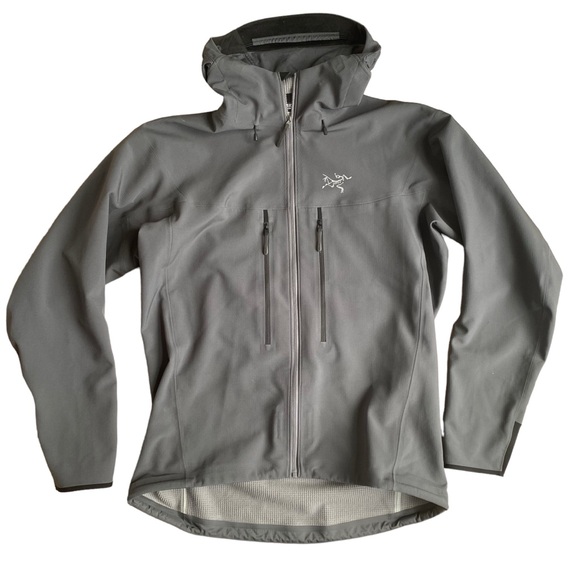 Arcteryx Acto FL Jacket Mens Large Softshell Grid Fleece Alpine Hood Pilot Gray - Picture 2 of 13